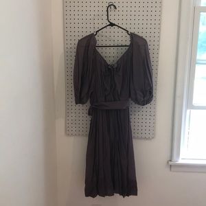 Dusty purple flowing silk dress